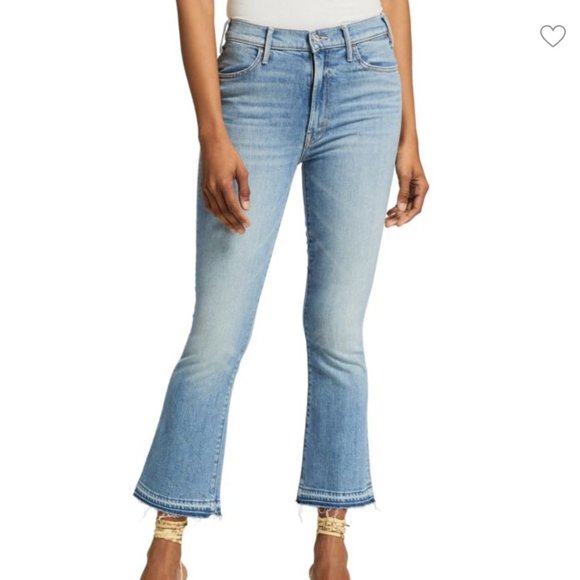 MOTHERThe Hustler Undone Hem Ankle Flare Jeans (On My Feet) Size 31 NWT
